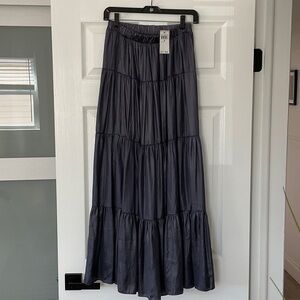 NWT Philosophy Tiered Maxi Skirt in Charcoal size Small